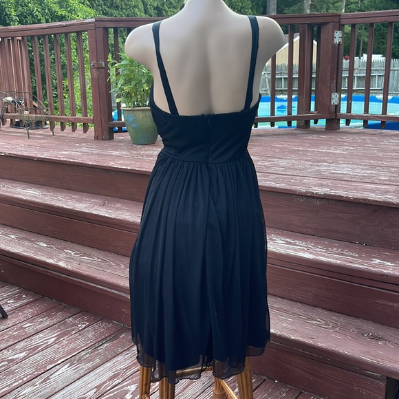 D.B. Studio Size Small Beaded Front Black Dress Flowy Back Zip- Homecoming - Picture 4 of 6